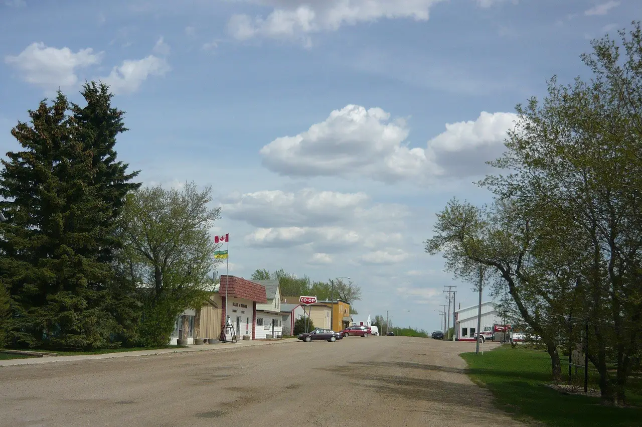 Railway Street in Muenster, looking east, 2010
